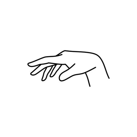 Woman's Hand icon line. Vector Illustration of female hand. Line art in a trendy minimalist style.のイラスト素材