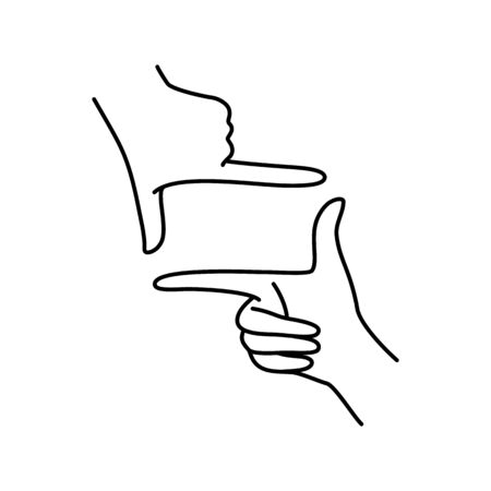 Female hands make a gesture frame.のイラスト素材