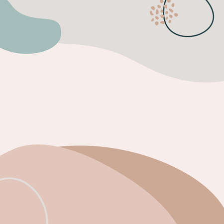 Abstract pink background outline of geometric shapes in a minimal style. Vector templates for social media postのイラスト素材