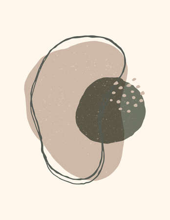 Abstract Art Background In A Trendy Minimalist Style. Vector Hand Drawn Illustration from different shapesのイラスト素材