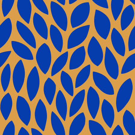 Leaves Hand Drawn Seamless Pattern. Vector Organic Floral Background in Simple Minimalist Style for Printのイラスト素材