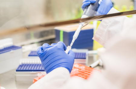 working in the labの写真素材