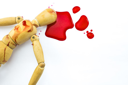 Bloodstain and murder dummy wooden