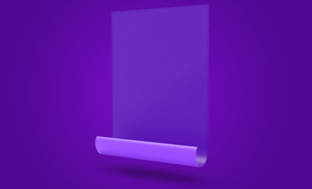 Floating Curved Poster Mockupの写真素材