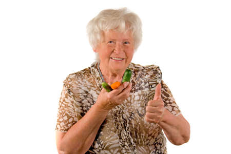 Senior Lady with Vegetableの写真素材