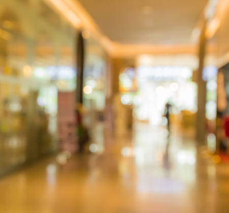 blurred corridor and shop in department storeの写真素材
