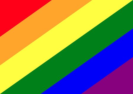 Rainbow flag in diagonal, The most widely known worldwide is the pride flag representing LGBT pride. (lesbian, gay, bisexual, and transgender)のイラスト素材