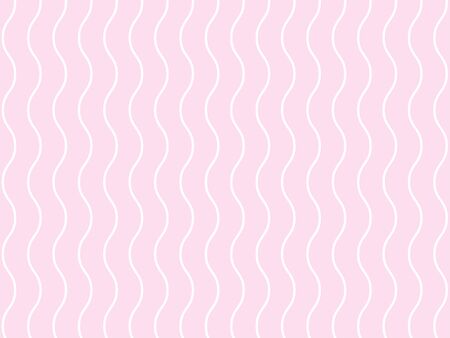 Geometric minimalist white stripe wave line pattern in vertical thick lines on soft pink background, smooth zig zag or motion curve lines textile.のイラスト素材
