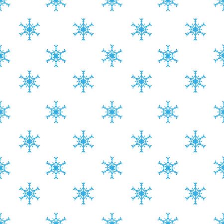 Seamless pattern of blue snowflake isolated on white background, Collection of winter graphic elements using for Happy new year or Christmas design, repeating background pattern.のイラスト素材