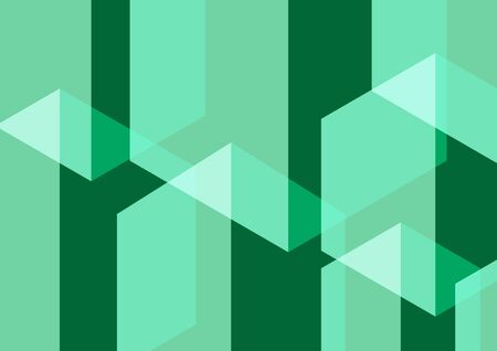 Geometric abstract hexagon perspective background in white and green shade. Using for structure molecule, digital futuristic minimalism, big data visualization, technology, and science pattern template.のイラスト素材