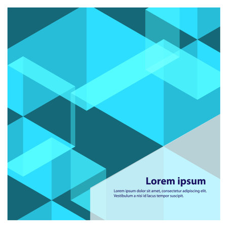 Geometric abstract hexagon perspective background in white and blue shade.Using for structure molecule, digital futuristic minimalism, big data visualization, technology,and science pattern template with copy space.のイラスト素材