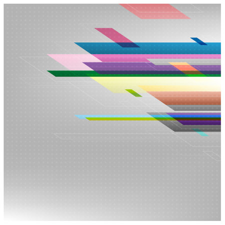 Geometric abstract square perspective template with colorful tone on circles and gray background. Use for digital futuristic minimalism, big data visualization, technology, science pattern backdrop.のイラスト素材