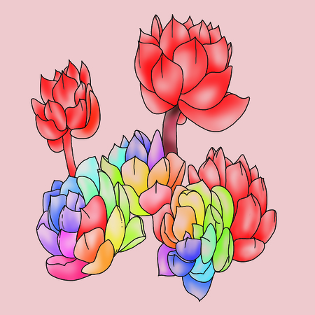 Colorful sweet clothing fabric printing free element PSDの写真素材