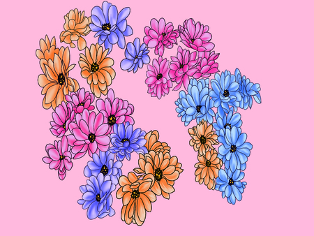 Colorful sweet clothing fabric printingの写真素材