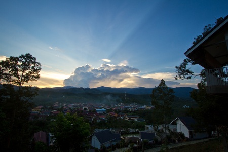 Awesome sunset at Cheroh Malaysiaの写真素材