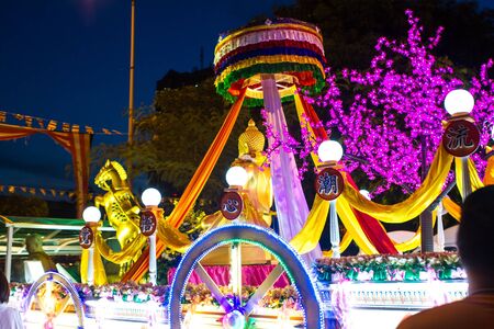 Kuala Lumpur, Malaysia - A decorative float parading on Wesak Day procession at Maha Vihara Buddhist Temple, Brickfields, Kuala Lumpur on May 13th, 2014のeditorial素材