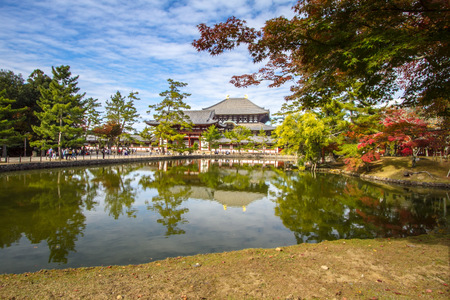 E-Exterior of Todaiji, the world\'s largest wooden building in Nara, Japan. Taken In Nov 2015のeditorial素材