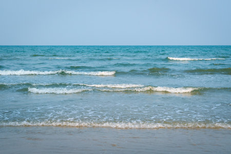 View of sea waves by the beach. Summer vacation or travel concept.