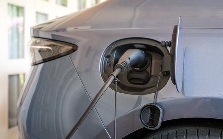Electric car charging at home.