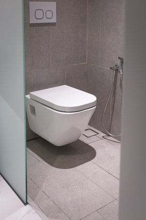 Close cover toilet bowl in the bathroom