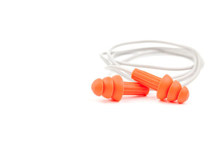 orange earplug  on a white background