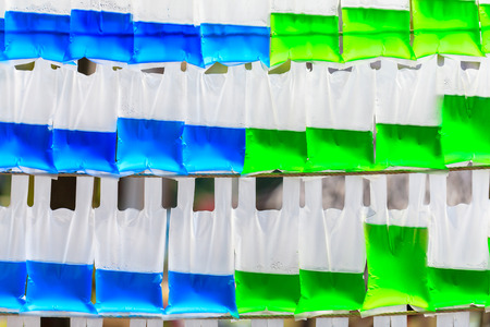 Plastic bag in colorful water