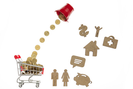 Business investment and saving concept.
