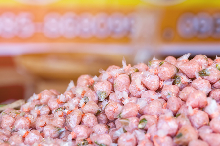 mini  fermented pork for  selling in marketの写真素材