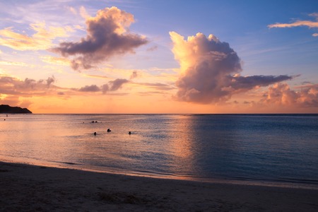 Beautiful sunset in Tumon beach, Guamの写真素材