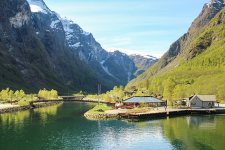 Calm and peaceful landscape. Majestic landscape of fjord in Norwayの写真素材