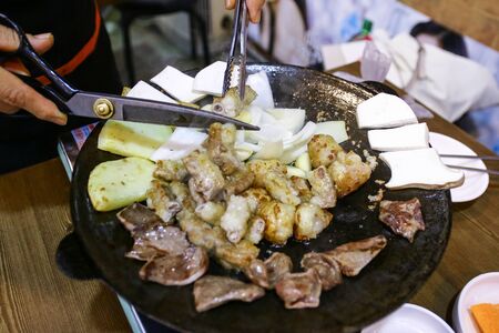 Gopchang-gui, Korean Grilled Beef Tripeの写真素材