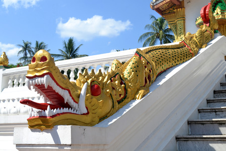 Golden Carvings Statues and Painting in the Buddhist Temples of Luang Prabangの写真素材