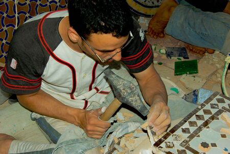 tesserae in a mosaic manufacturingのeditorial素材