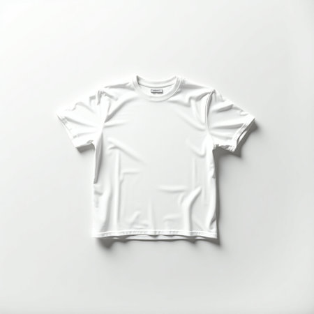 White t-shirt mockup on white background. 3d renderingの素材