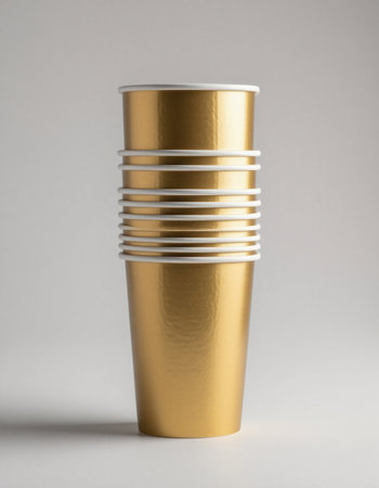 Disposable plastic cup on a white background. 3d renderingの素材