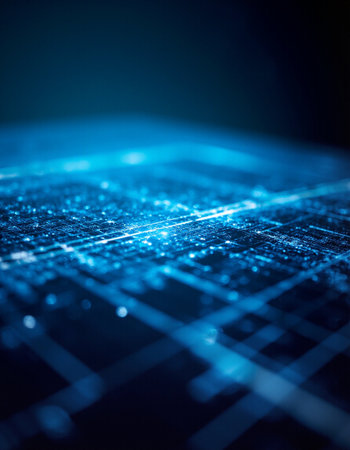 Futuristic technology background with circuit board. 3d render illustrationの素材