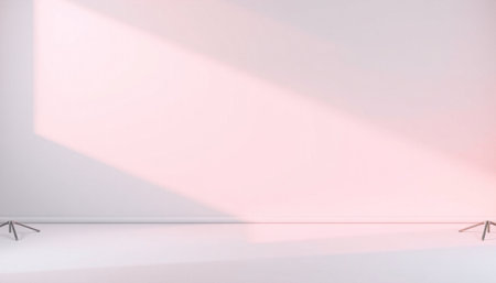 3d rendering of white empty room with shadow on the wall.の素材