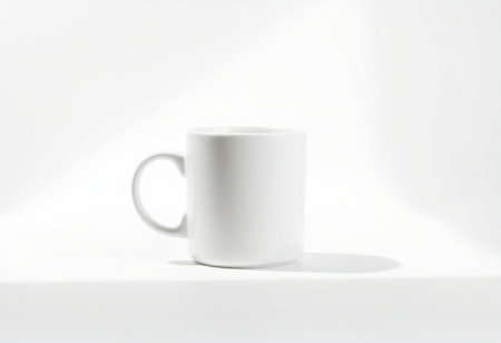 Coffee cup isolated on white background. White cup of coffeeの素材