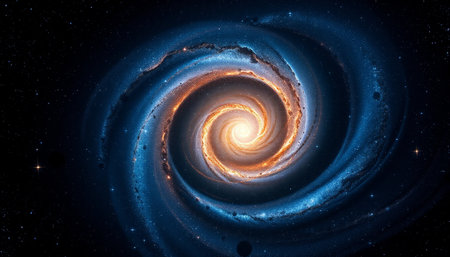 Spiral galaxy, computer generated abstract background, 3D renderingの素材
