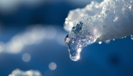 ice crystals macro close up. cold winter. shallow dof.の素材