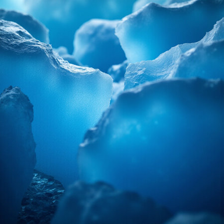 Blue ice background. 3D illustration. 3D CG. High resolution.の素材