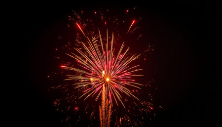 Colorful firework display for celebrate new year and merry christmasの素材