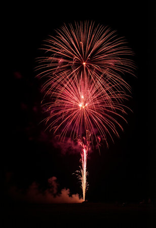 Beautiful firework display for celebrate new year and merry christmasの素材