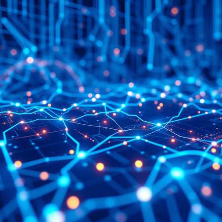 Futuristic technology background. Network connection structure. 3d renderingの素材