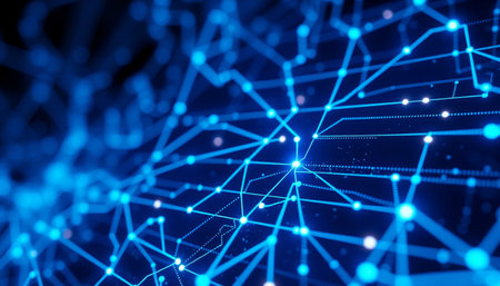 3d illustration of abstract technology background. Network connection structure. Big data visualization.の素材