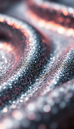 Closeup of shiny sequins as background, shallow depth of fieldの素材