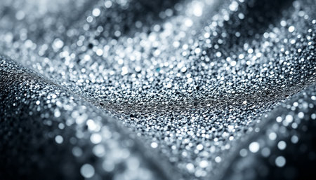 Background texture, pattern. The fabric is dark blue with sequins. It has a brilliant shine and reflects the sunlight.の素材