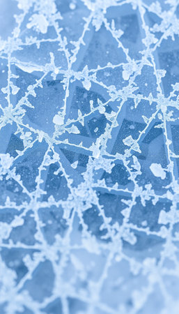Macro image of ice crystals. Abstract blue background. Shallow DOFの素材