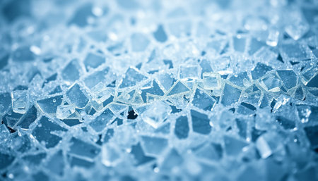 Broken glass. Close-up of broken ice. Abstract background.の素材