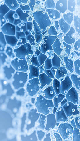abstract background with bubbles of water in blue tone. close upの素材